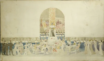 Project of the mosaic of the singers on the facade, preserved in the collection of the Orfeó Català Foundation, Palau de la Música Catalana